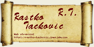 Rastko Tacković vizit kartica